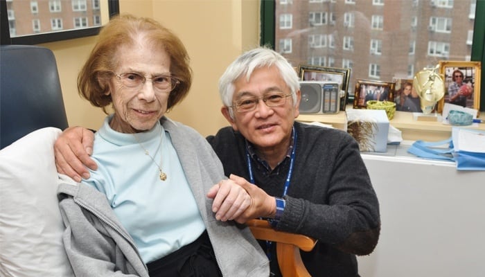 Where care is provided Elderly Couple in MJHS Residence Smiling at Camera