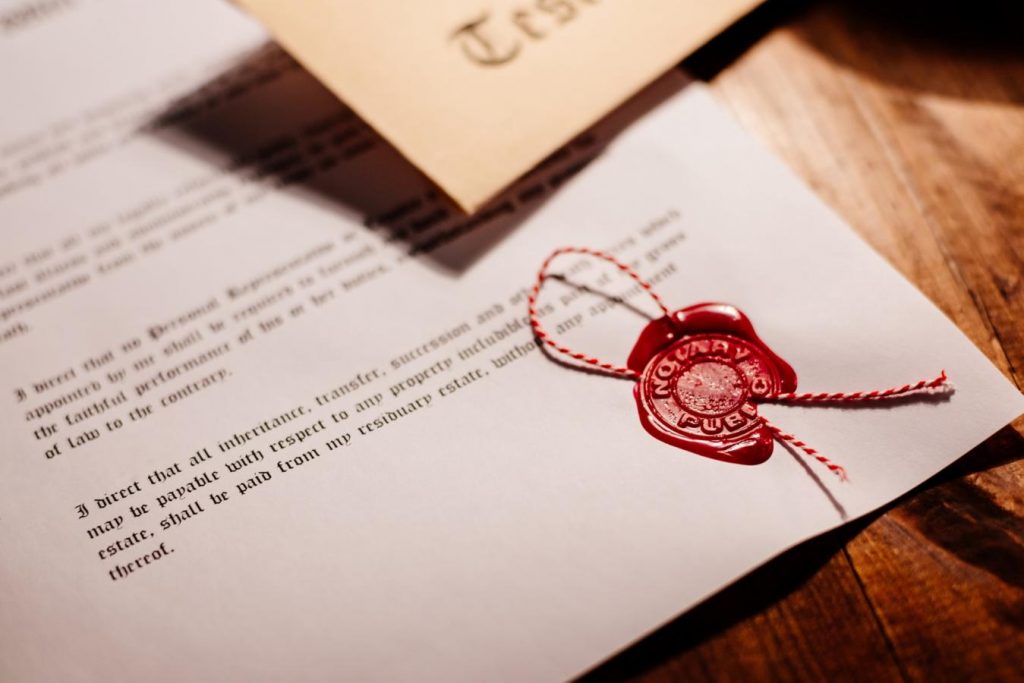 Notary Seal on Will