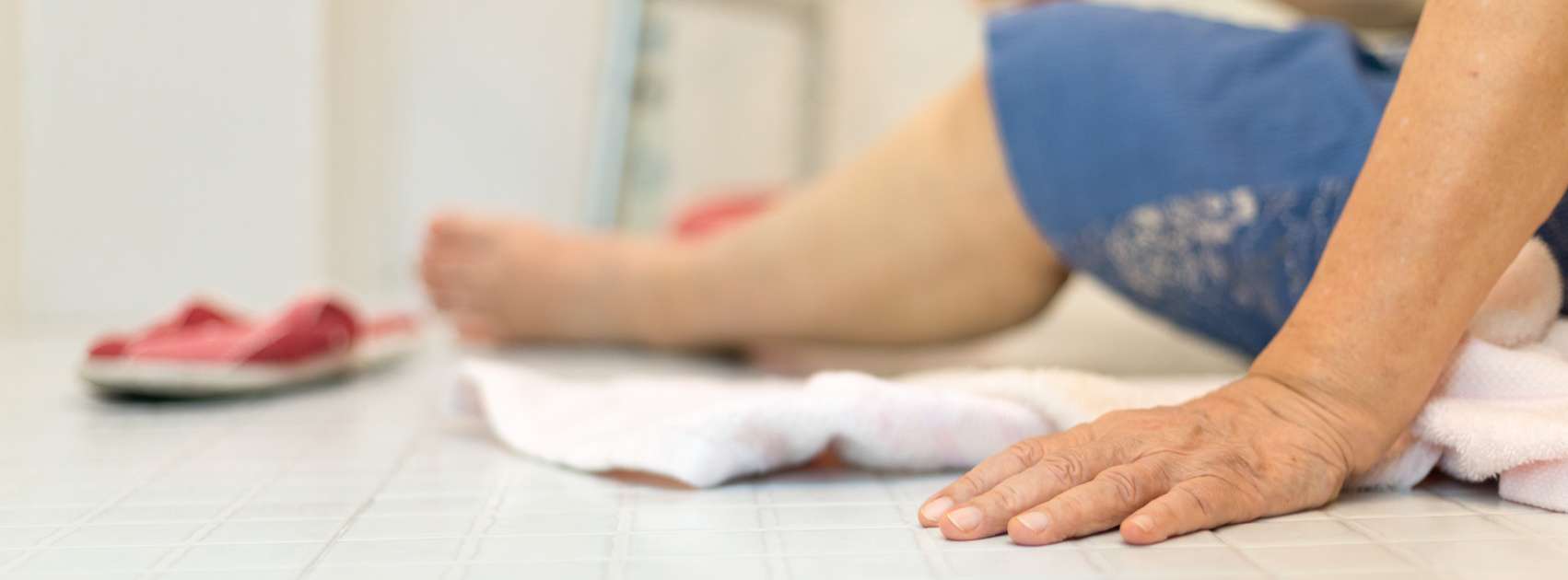 Woman on the floor that fell- Fall Prevention